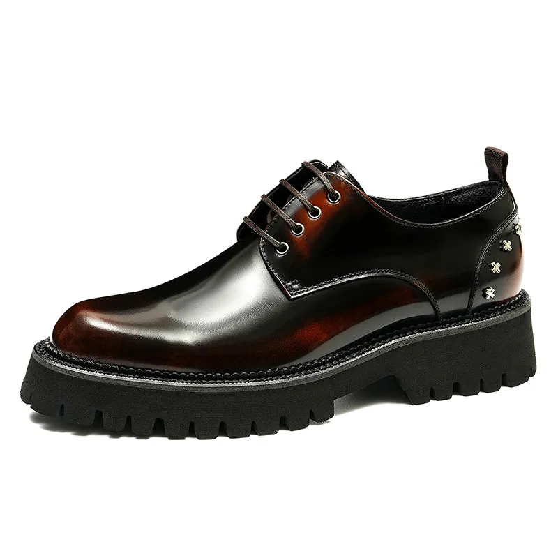 Men's Derby Shoes Handcrafted Polished Dress Shoes