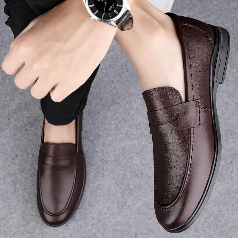 Men's Genuine Leather Low Oxford Shoes Men Superior Flexural Leather Fashion Dress Shoes for Men