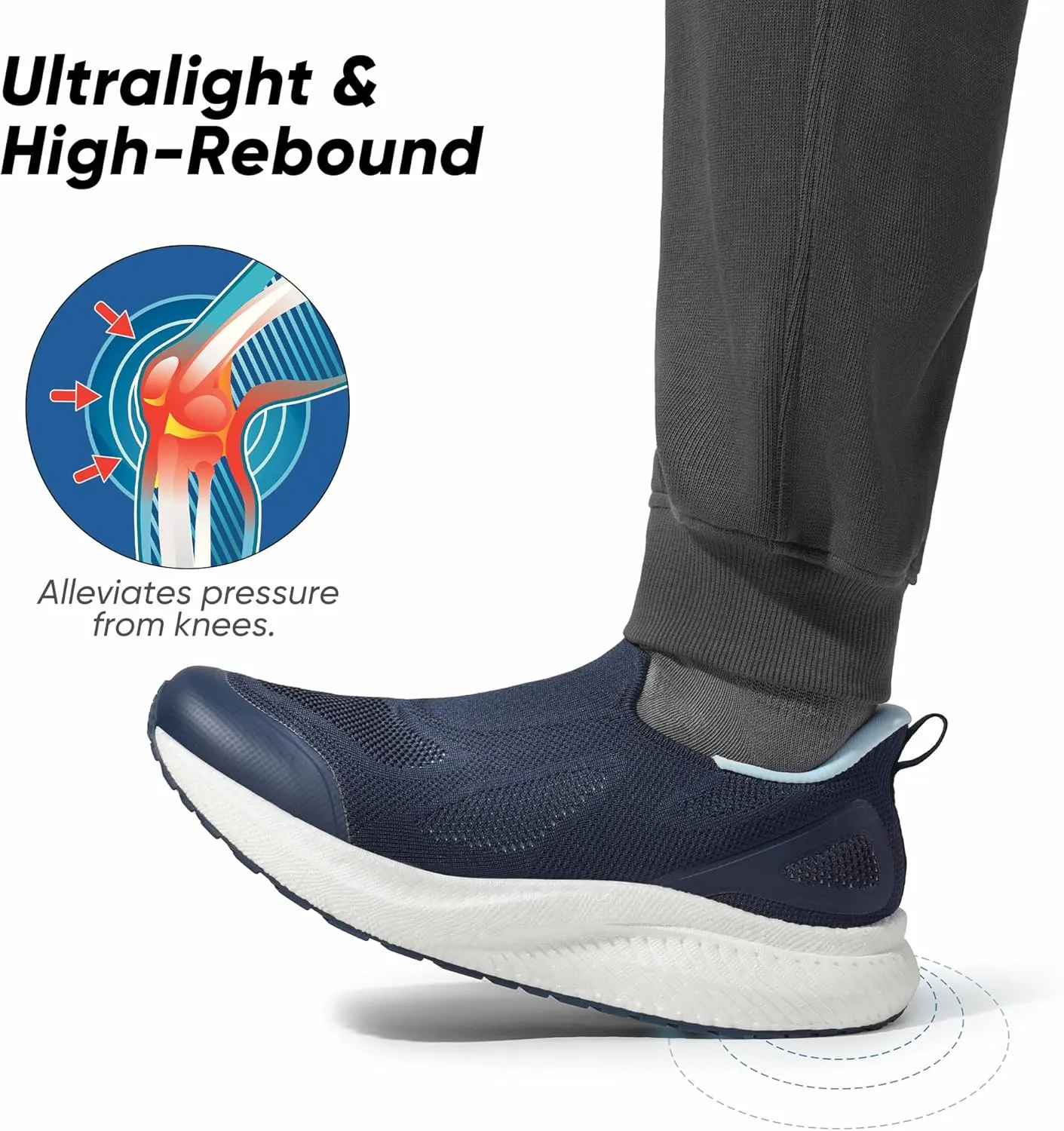 Men's Hands-Free Slip On Walking Shoes Laceless Comfortable Tennis Sneakers