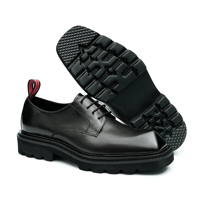 Men's Leather Derby Shoes Diamond Toe