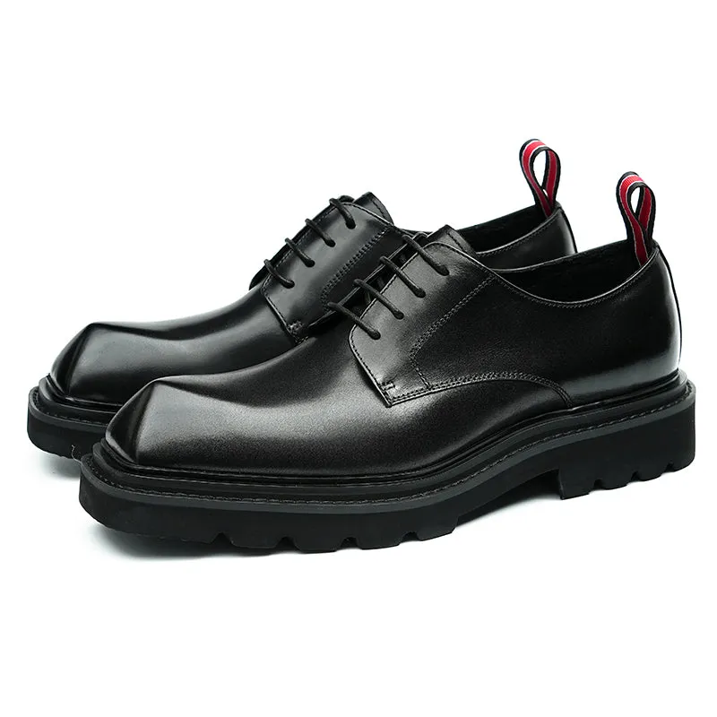 Men's Leather Derby Shoes Diamond Toe