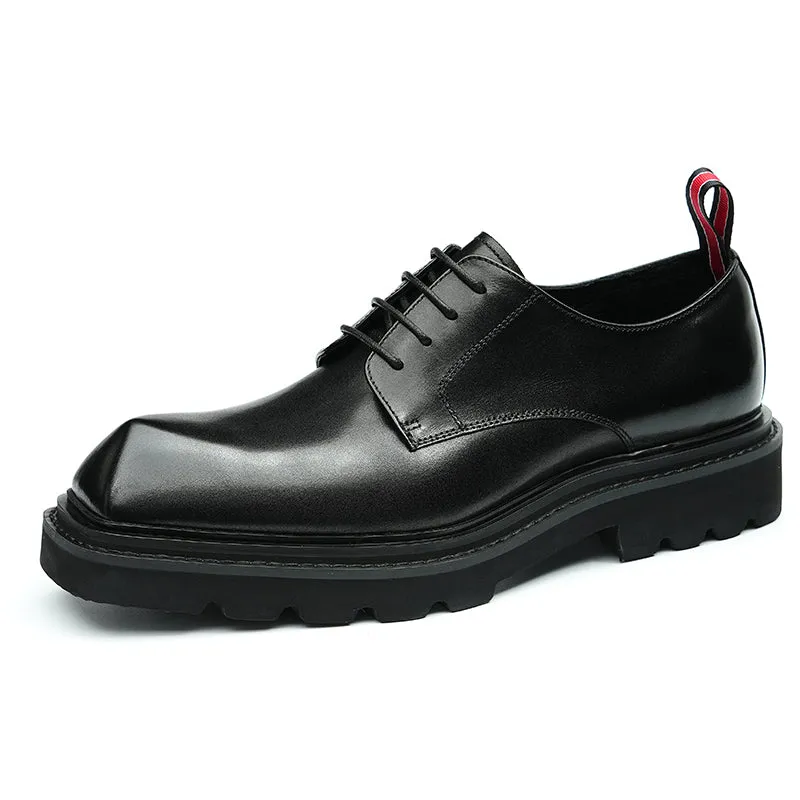 Men's Leather Derby Shoes Diamond Toe