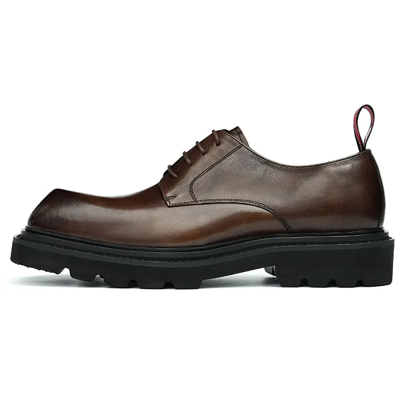 Men's Leather Derby Shoes Diamond Toe