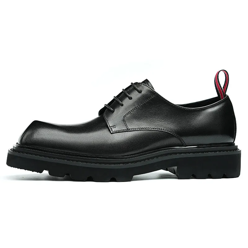 Men's Leather Derby Shoes Diamond Toe