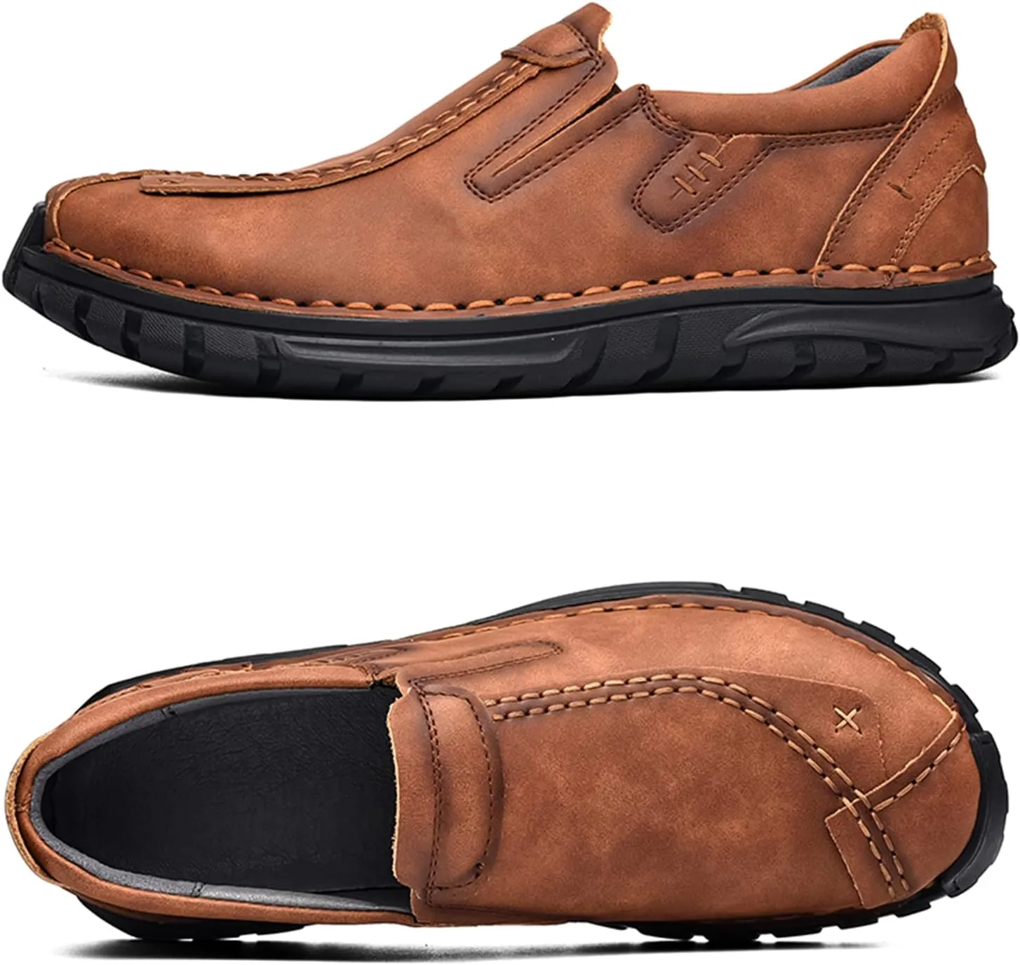 Men's Leather Shoes Casual Loafers Slip on Comfortable Walking Driving Shoes for Men