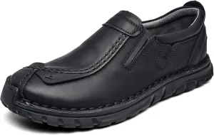 Men's Leather Shoes Casual Loafers Slip on Comfortable Walking Driving Shoes for Men