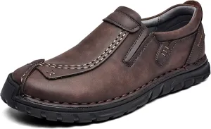 Men's Leather Shoes Casual Loafers Slip on Comfortable Walking Driving Shoes for Men