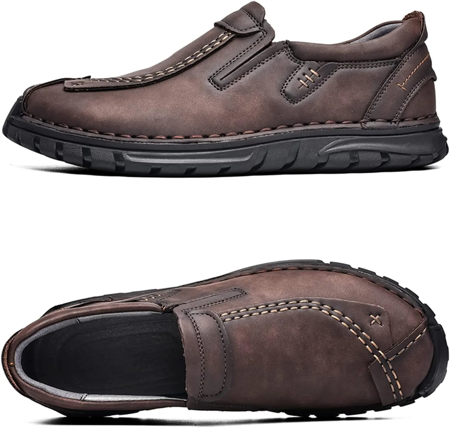 Men's Leather Shoes Casual Loafers Slip on Comfortable Walking Driving Shoes for Men