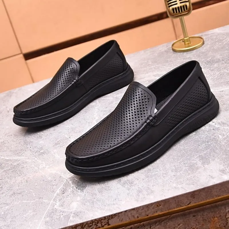 Men's Loafers Mens Commuter Slip-Resistant Lightweight Breathable Easy to Walk Men's Dress Slip-on Classic Loafers Formal Shoes Flat Oxfords, Brown,Black