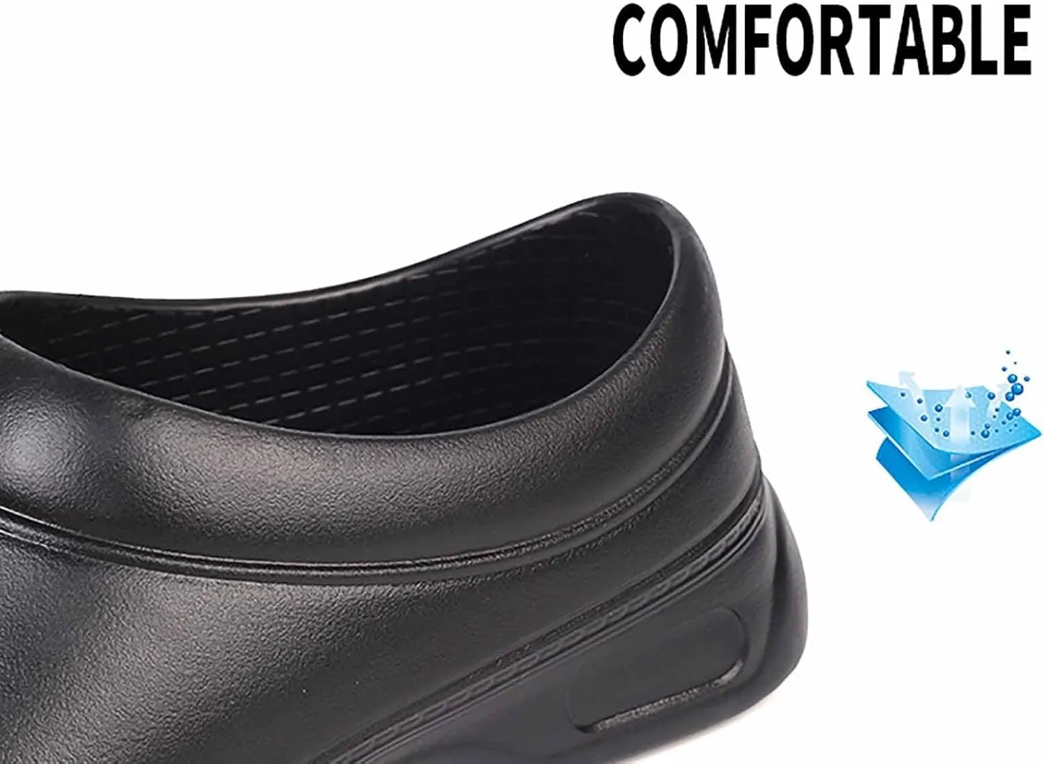 Men's Non Slip Shoes, Food Service Waterproof Kitchen Chef Slip On Restaurant Shoes, Lightweight Comfortable Working Footwear, Nursing Nurse Shoes