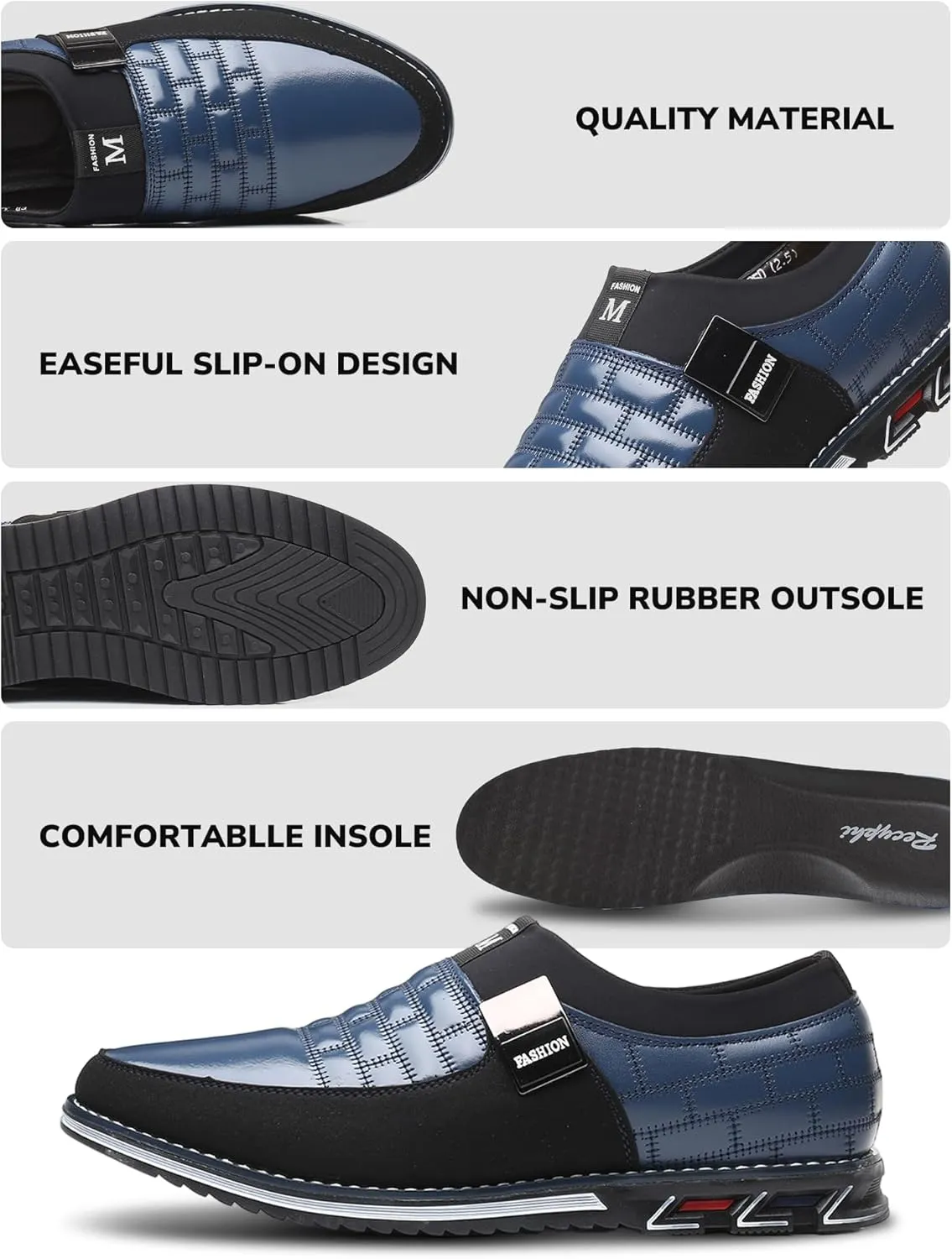 Men’s Oxford Derby Orthopedic Leather Shoes Formal Business Dress Sneakers Casual Walking Driving Slip-on Penny Loafers