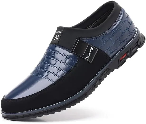 Men’s Oxford No-Stripe Orthopedic Leather Shoes Derby Formal Business Dress Sneakers Casual Walking Driving Slip-on Loafers