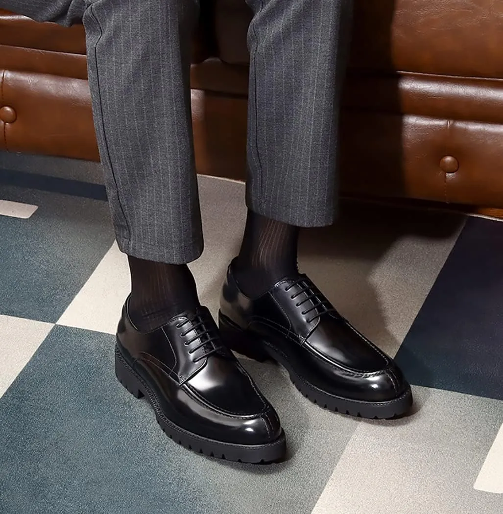 Men's Oxfords Casual Dress Shoes Genuine Leather Derby Fashion Formal Tuxedo Walking Shoes for Men