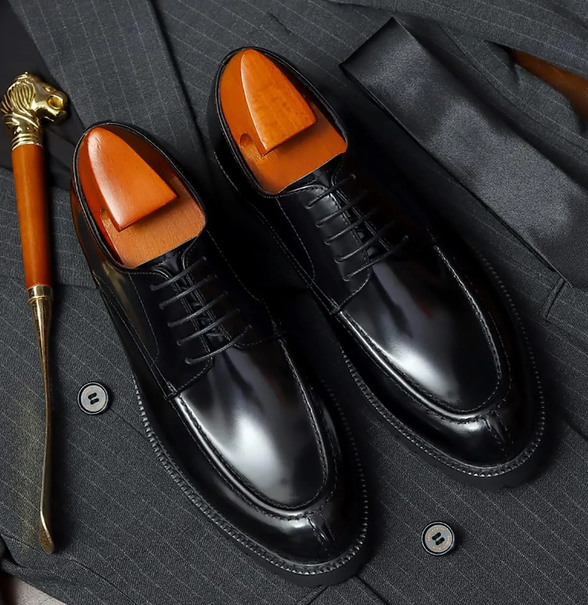 Men's Oxfords Casual Dress Shoes Genuine Leather Derby Fashion Formal Tuxedo Walking Shoes for Men