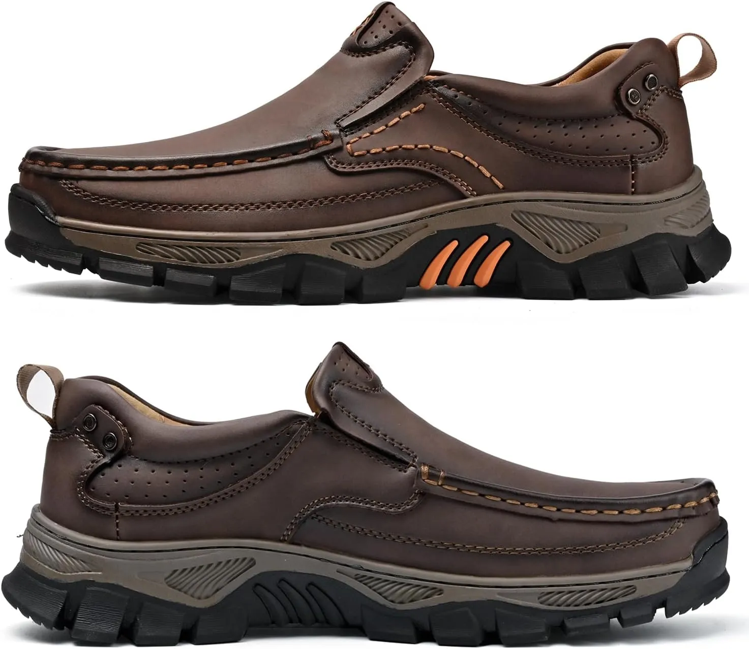 Men's Slip-On Loafers Comfortable Leather Casual Walking Shoes for Work Office Dress Outdoor