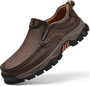 Men's Slip-On Loafers Comfortable Leather Casual Walking Shoes for Work Office Dress Outdoor