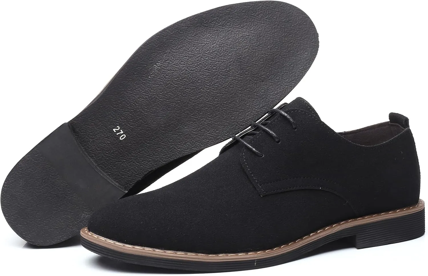 Men's Suede Lace-up Business Formal Dress Derby Shoes Suit Dressy Oxfords Wedding Oxford Flats