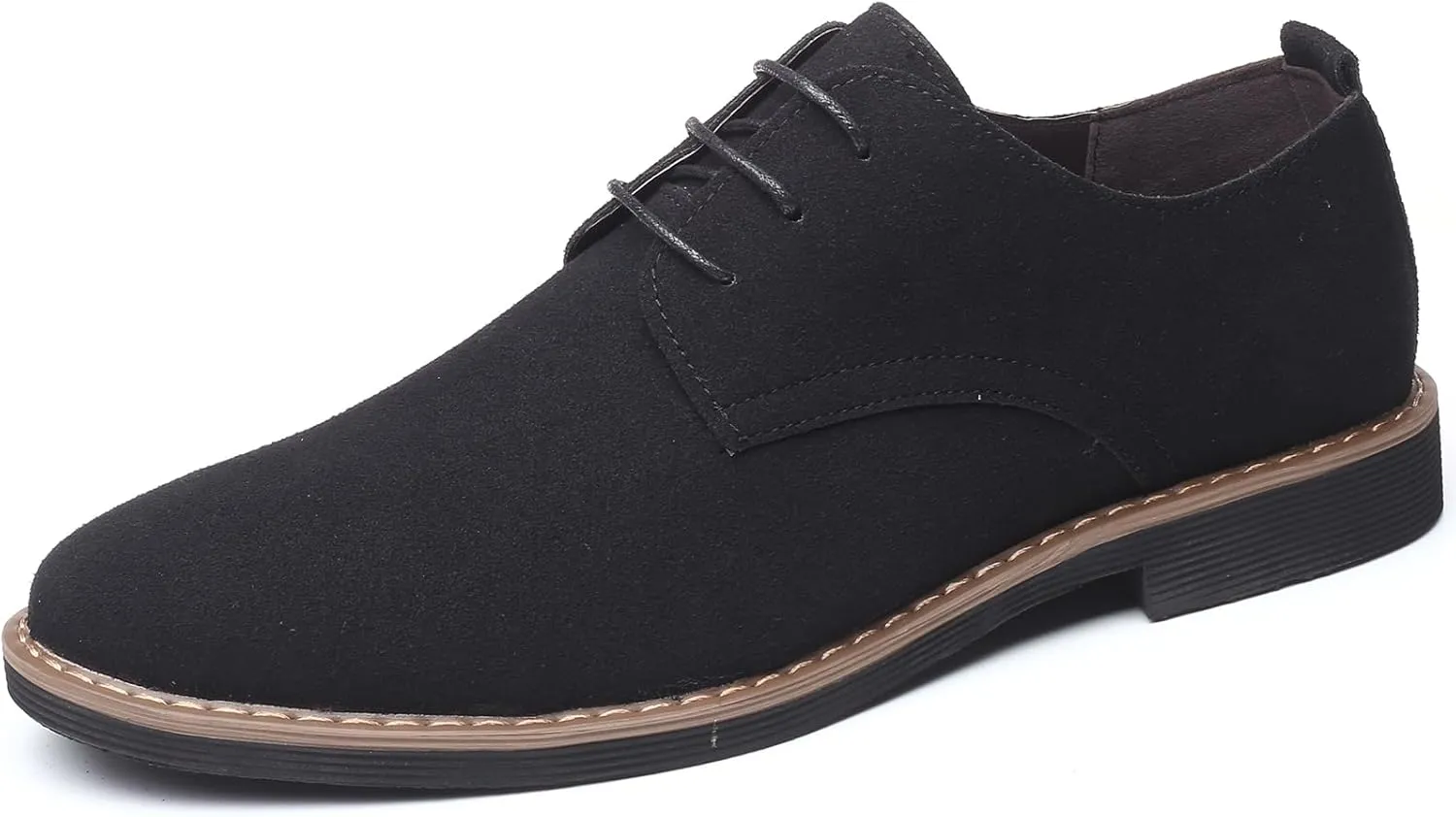 Men's Suede Lace-up Business Formal Dress Derby Shoes Suit Dressy Oxfords Wedding Oxford Flats