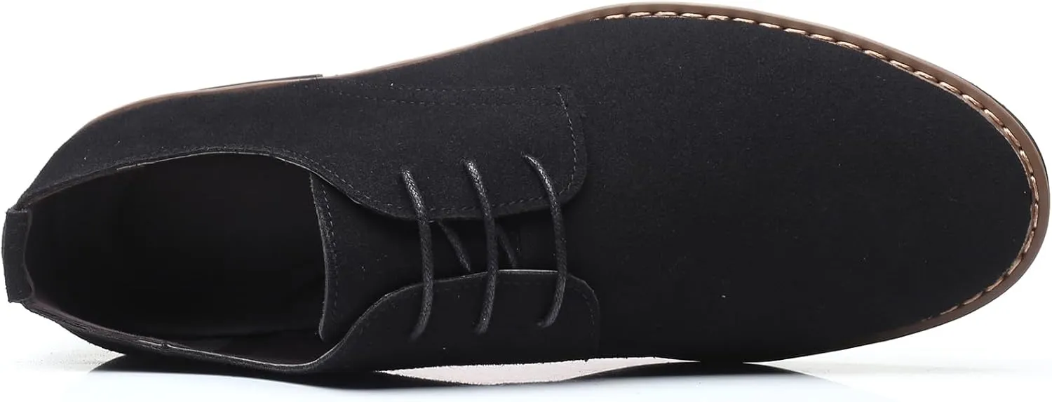 Men's Suede Lace-up Business Formal Dress Derby Shoes Suit Dressy Oxfords Wedding Oxford Flats