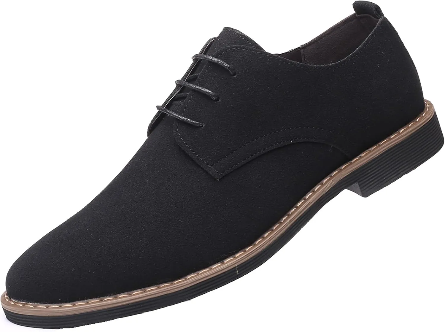 Men's Suede Lace-up Business Formal Dress Derby Shoes Suit Dressy Oxfords Wedding Oxford Flats