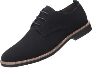 Men's Suede Lace-up Business Formal Dress Derby Shoes Suit Dressy Oxfords Wedding Oxford Flats