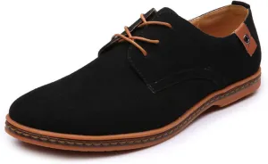Men's Suede Lace Up Oxfords Orthopedic Leather Shoes,Dress Business Casual Shoes Luxury Work Office Soft Sole Derby Shoes