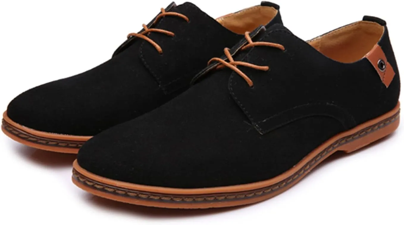 Men's Suede Lace Up Oxfords Orthopedic Leather Shoes,Dress Business Casual Shoes Luxury Work Office Soft Sole Derby Shoes