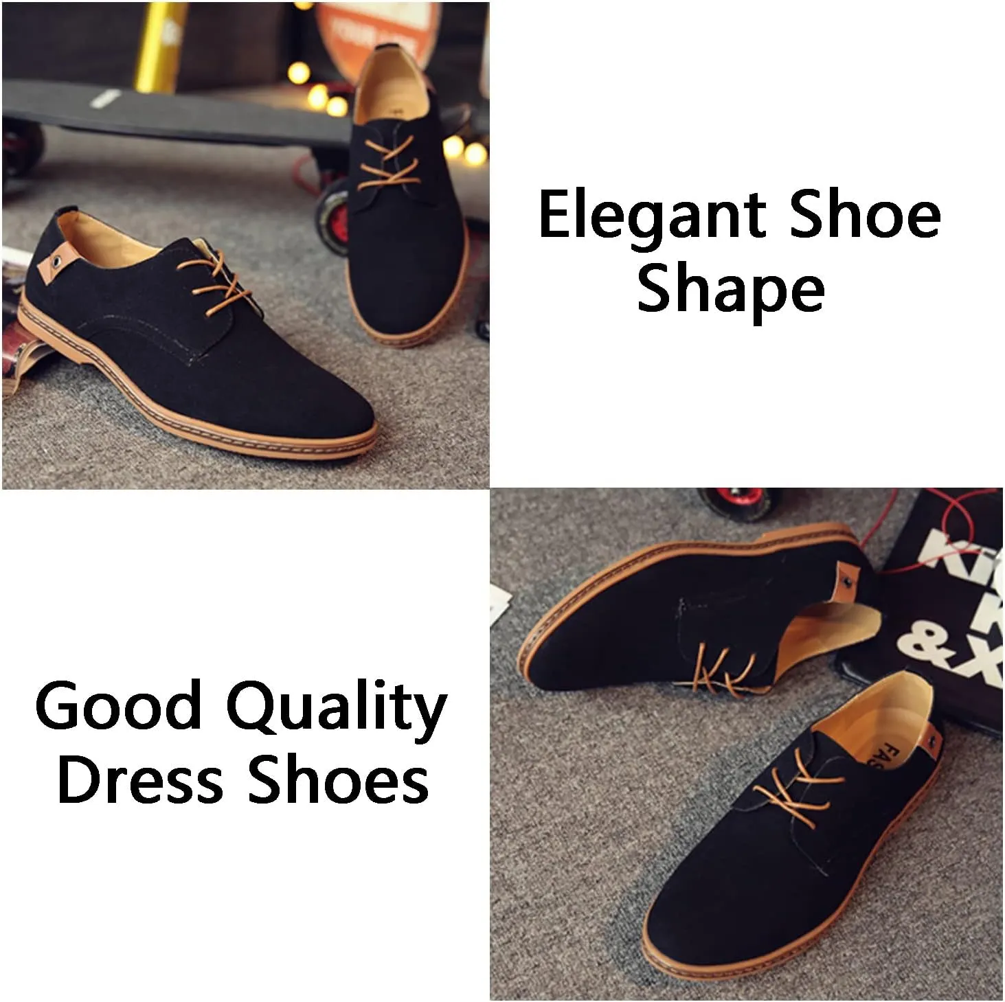 Men's Suede Lace Up Oxfords Orthopedic Leather Shoes,Dress Business Casual Shoes Luxury Work Office Soft Sole Derby Shoes