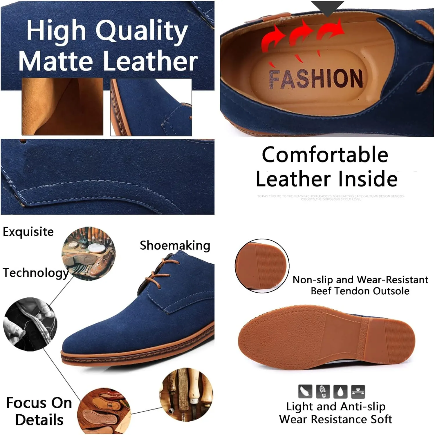 Men's Suede Lace Up Oxfords Orthopedic Leather Shoes,Dress Business Casual Shoes Luxury Work Office Soft Sole Derby Shoes