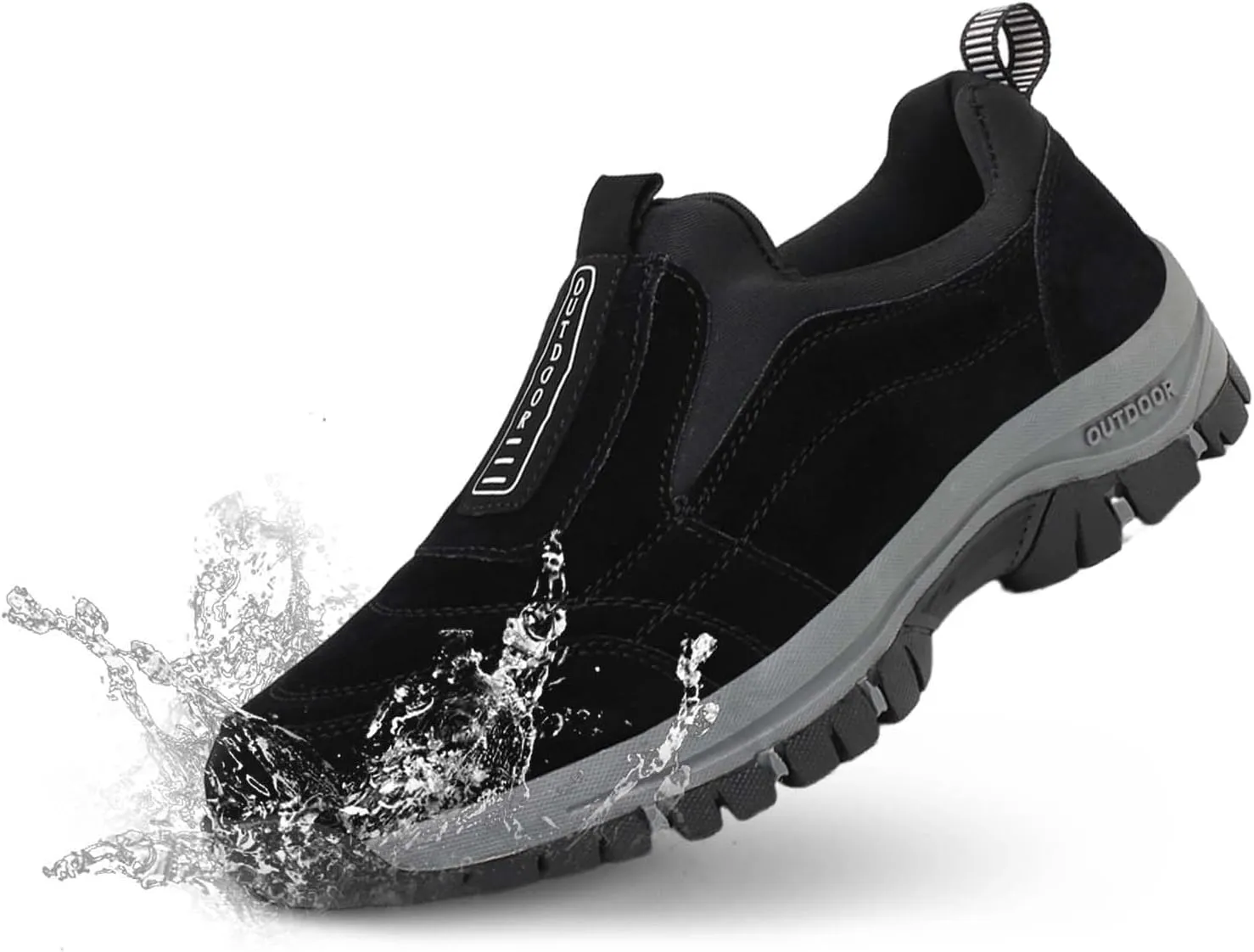 Men's Waterproof Hiking Shoes Comfortable Orthopedic Walking Shoes Slip on Outdoor Sneakers
