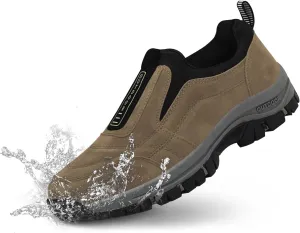Men's Waterproof Hiking Shoes Comfortable Orthopedic Walking Shoes Slip on Outdoor Sneakers