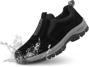 Men's Waterproof Hiking Shoes Comfortable Orthopedic Walking Shoes Slip on Outdoor Sneakers