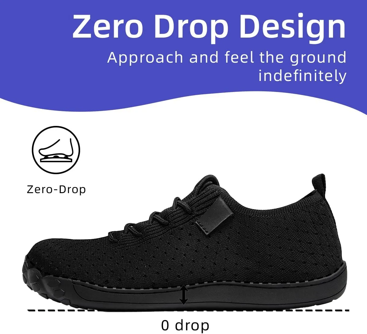 Mens Wide Toe Box Shoes Slip On Walking Shoes Sneakers Sports Casual Office Outdoor Activities Non Slip Rubber Outsole Minimalist Comfortable