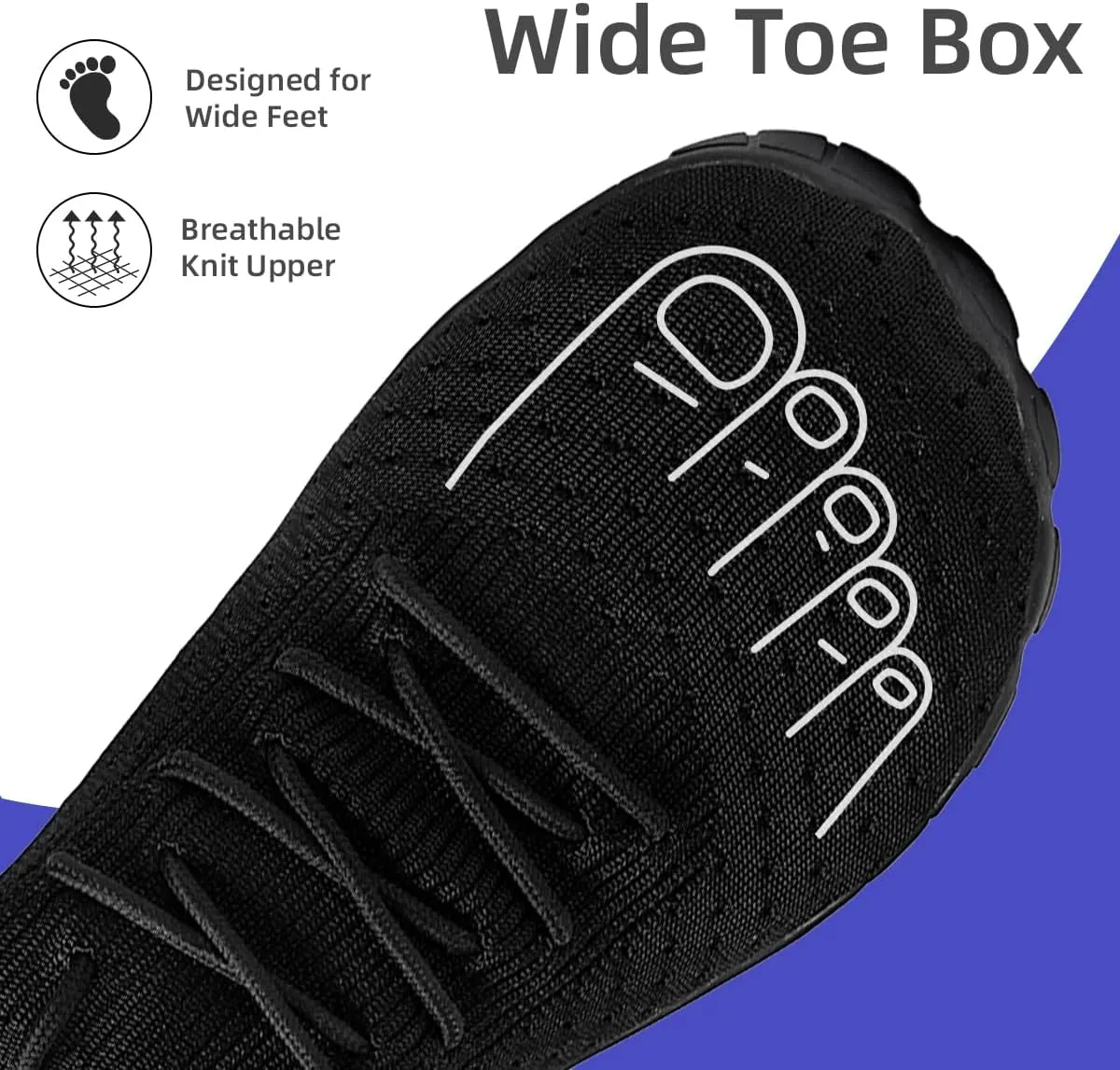 Mens Wide Toe Box Shoes Slip On Walking Shoes Sneakers Sports Casual Office Outdoor Activities Non Slip Rubber Outsole Minimalist Comfortable