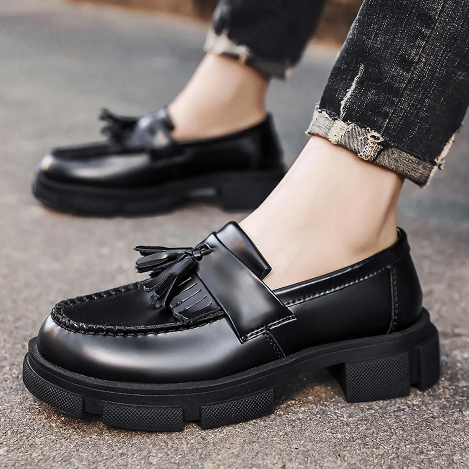 Men's Women's Comfortable Breathable Loafers Lightweight Soft Men's Shoes Women's Shoes Wide Version Wear-Resistant Oxford Shoes Black
