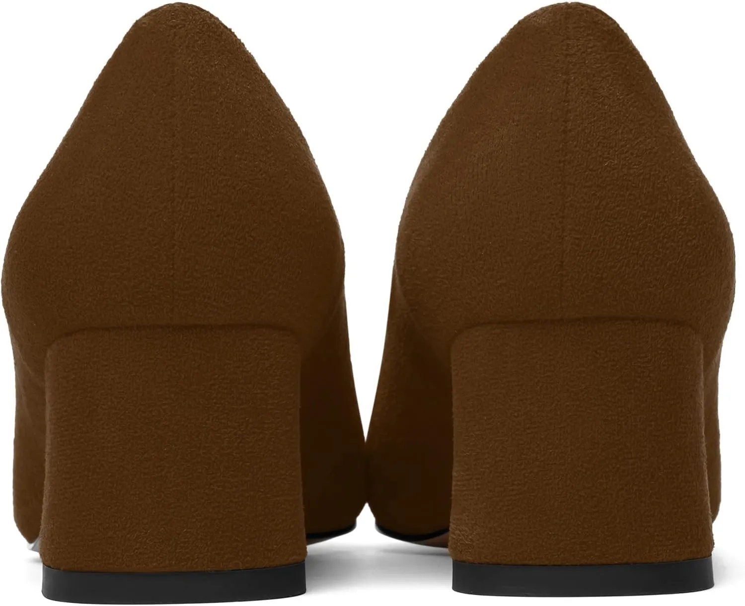 MODENCOCO Womens Suede Slip On Comfortable Formal Round Toe Office Chunky Low Heel Pumps Dress Shoes 2 Inch