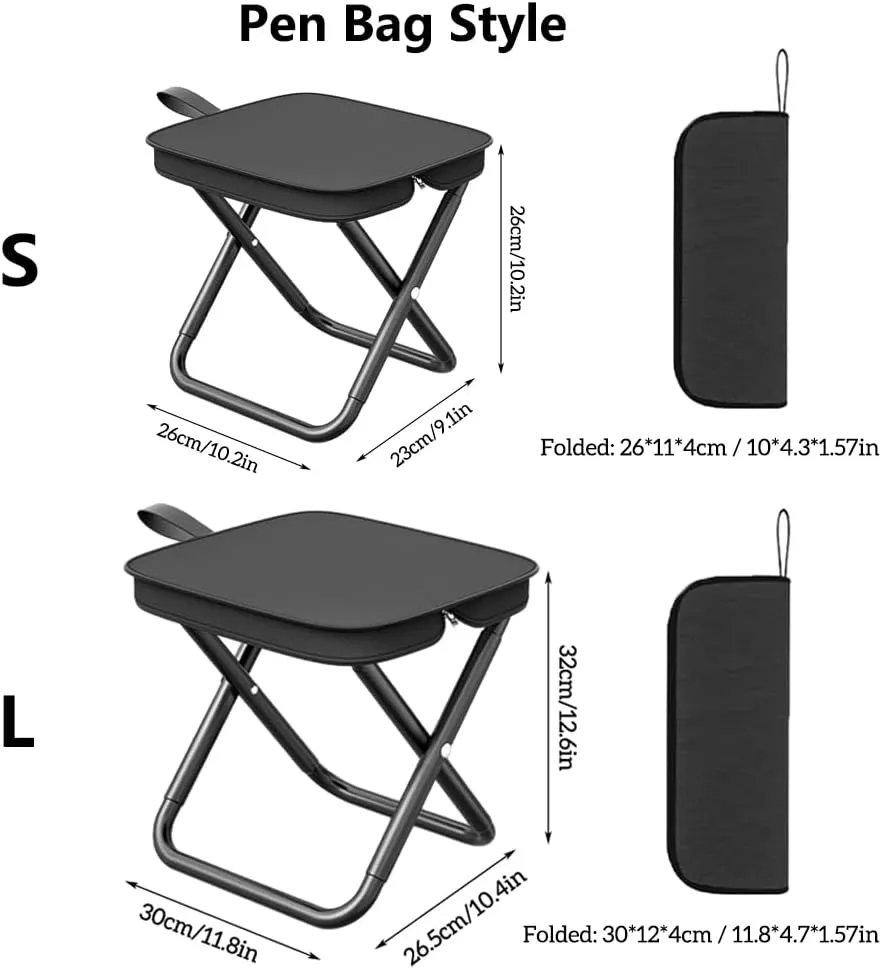 Mountaineering and Hiking Portable Stool, Durable Camping Stool, Outdoor Zipper Pack Folding Chair for Travel and Fishing, Maximum Weight 330 Lbs (Shoulder Bag - Khaki, L)