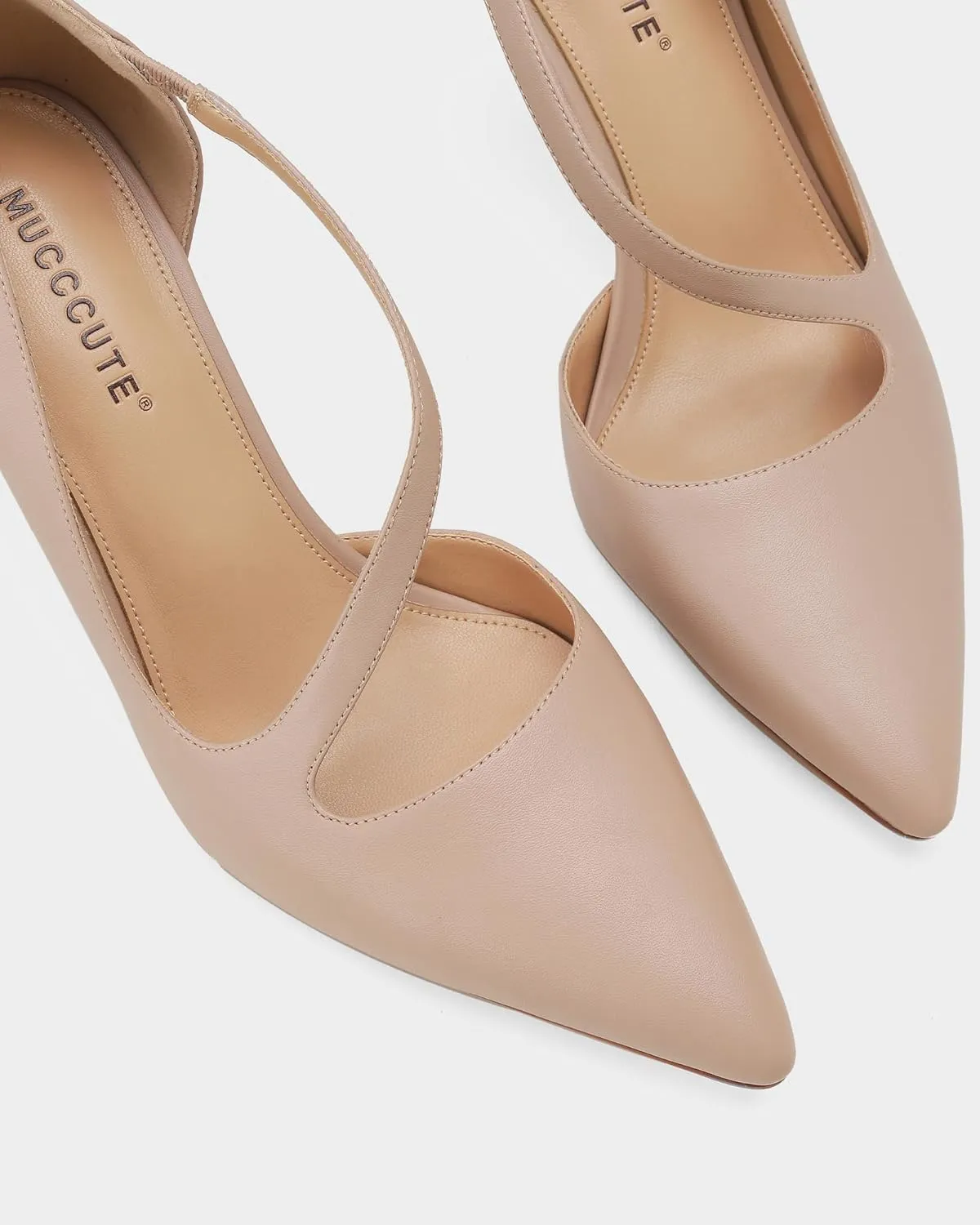 MUCCCUTE Women's Comfortable Pumps 3 inch Closed Pointed Toe High Heels for Ladies Wedding Dress Shoes D'Orsay Stiletto Cross Strap Slip On