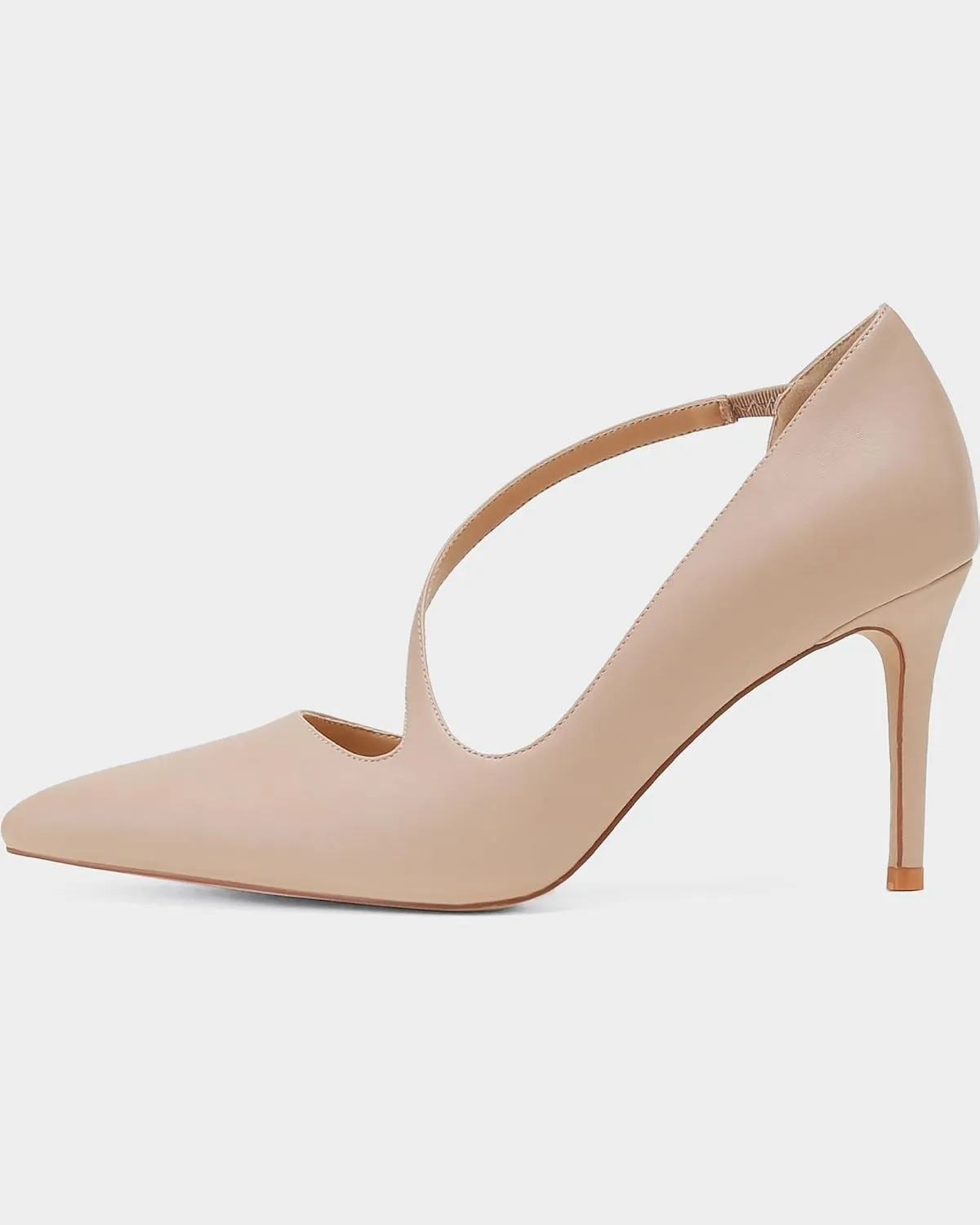 MUCCCUTE Women's Comfortable Pumps 3 inch Closed Pointed Toe High Heels for Ladies Wedding Dress Shoes D'Orsay Stiletto Cross Strap Slip On