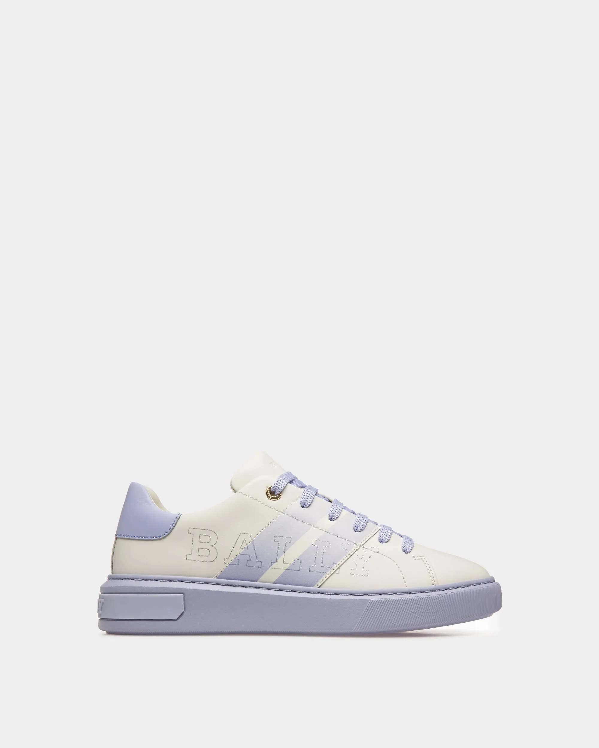 Myra Leather Sneakers In White & Lilac