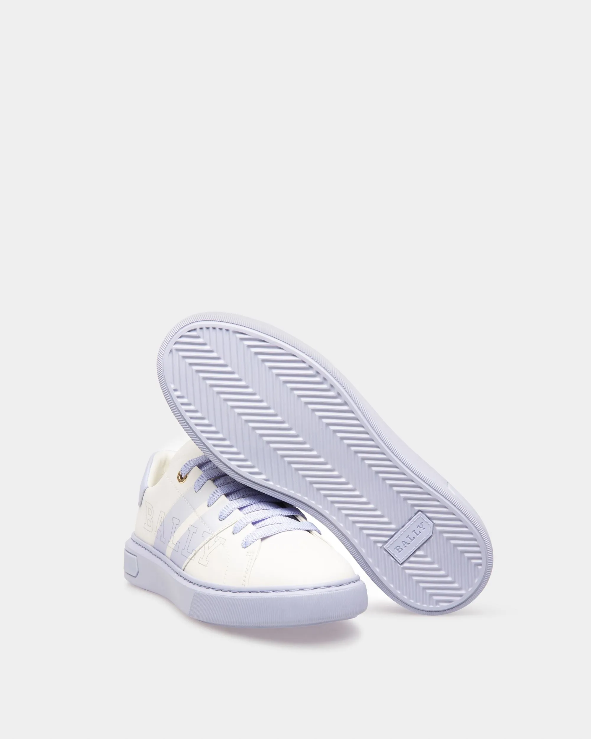 Myra Leather Sneakers In White & Lilac