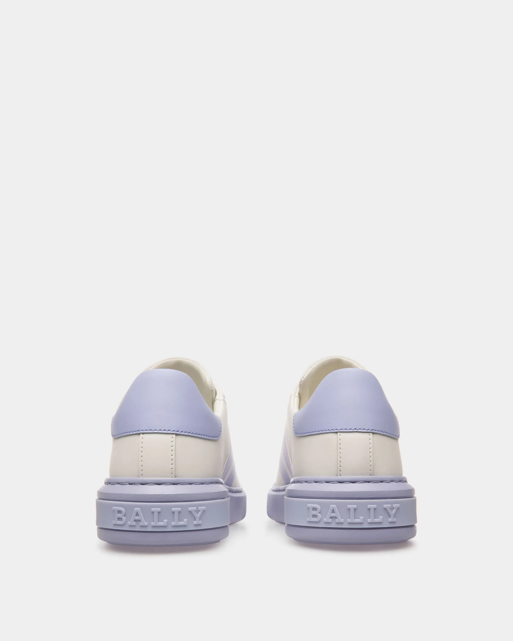Myra Leather Sneakers In White & Lilac