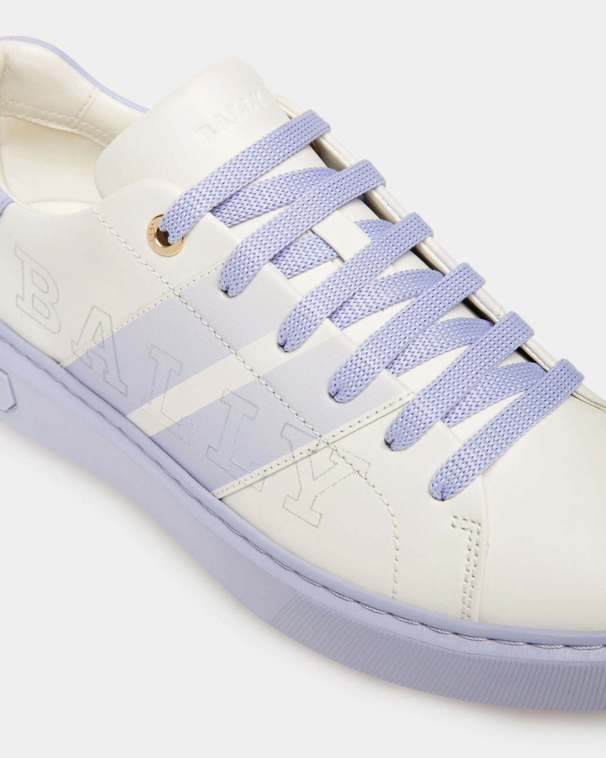 Myra Leather Sneakers In White & Lilac