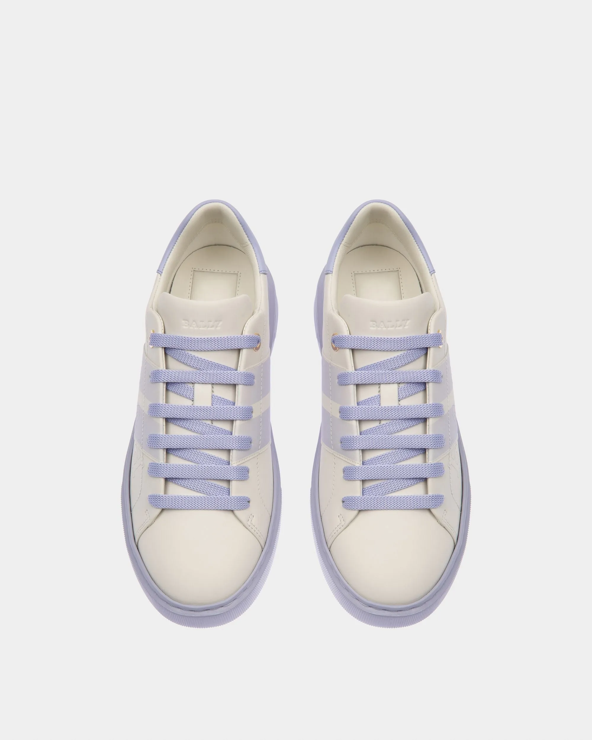 Myra Leather Sneakers In White & Lilac
