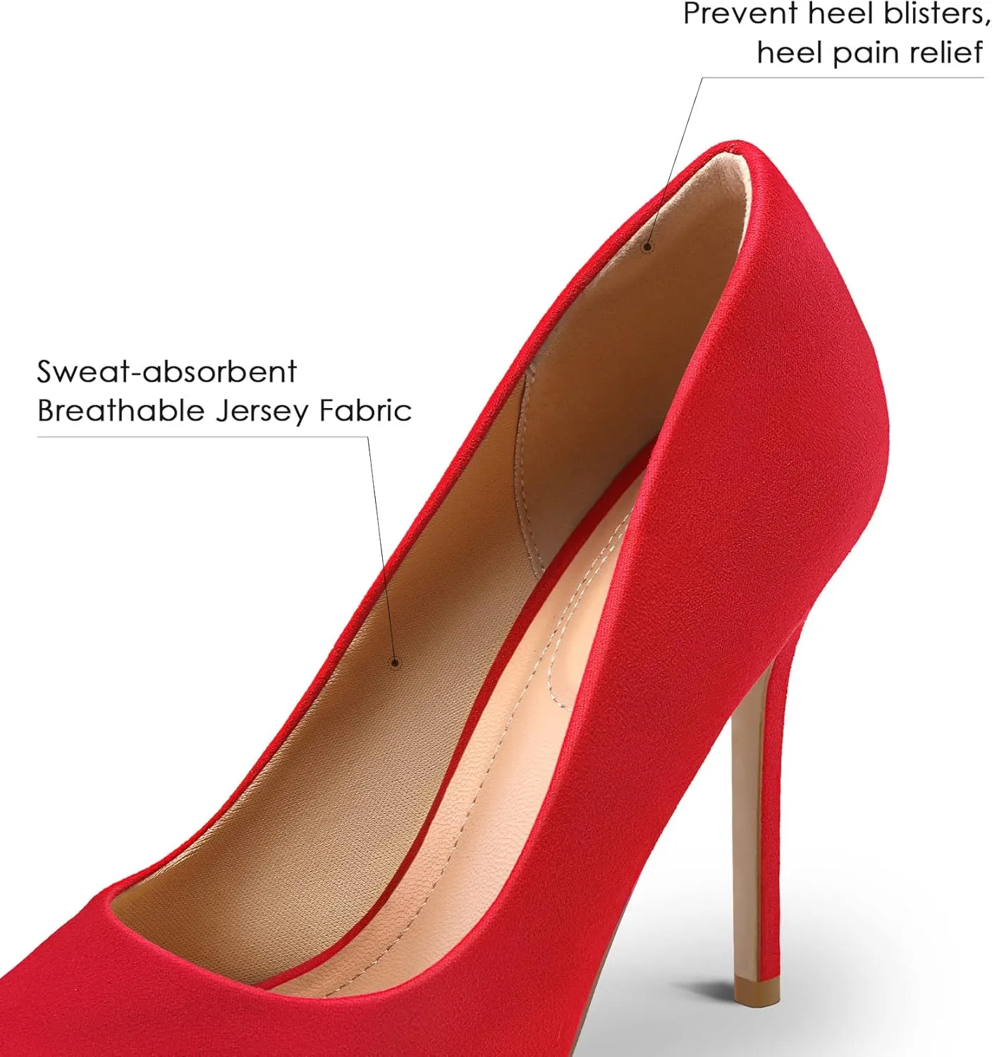 mysoft Women's High Heels Pumps Closed Pointed Toe Stiletto 4IN Heels Dress Wedding Shoes