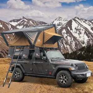 Naturnest Rooftop Tent Hard Shell, Easy Set Up Pop Up Large Family Tent for 3 Person Camping, Waterproof Windproof UV-Resistant Blackout 4 Season Tent for Truck, Jeep, SUV, Van, Trailer - Sirius 3