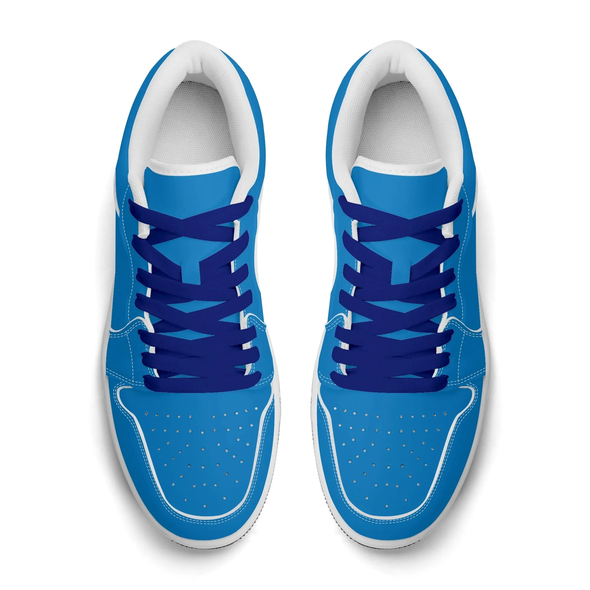 Navy Blue Low Top Leder Sneaker für Damen