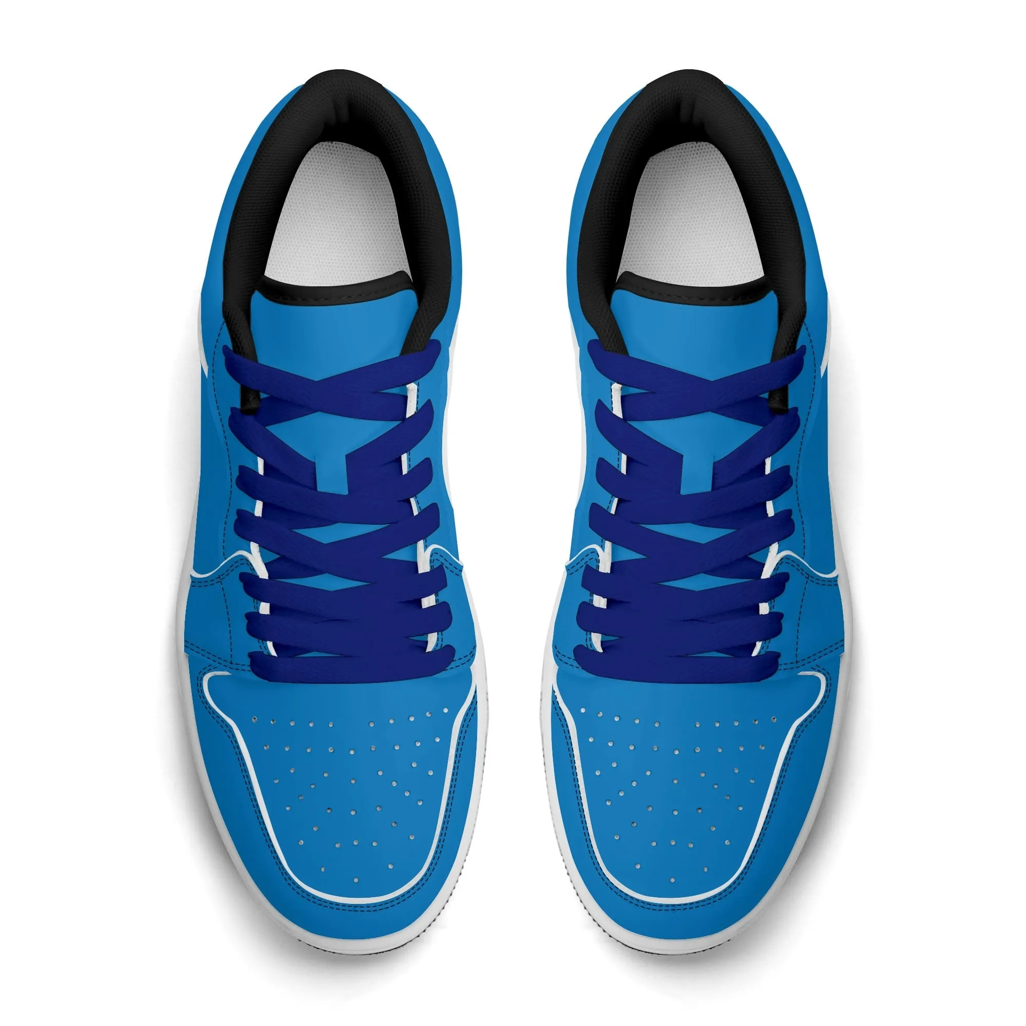 Navy Blue Low Top Leder Sneaker für Damen