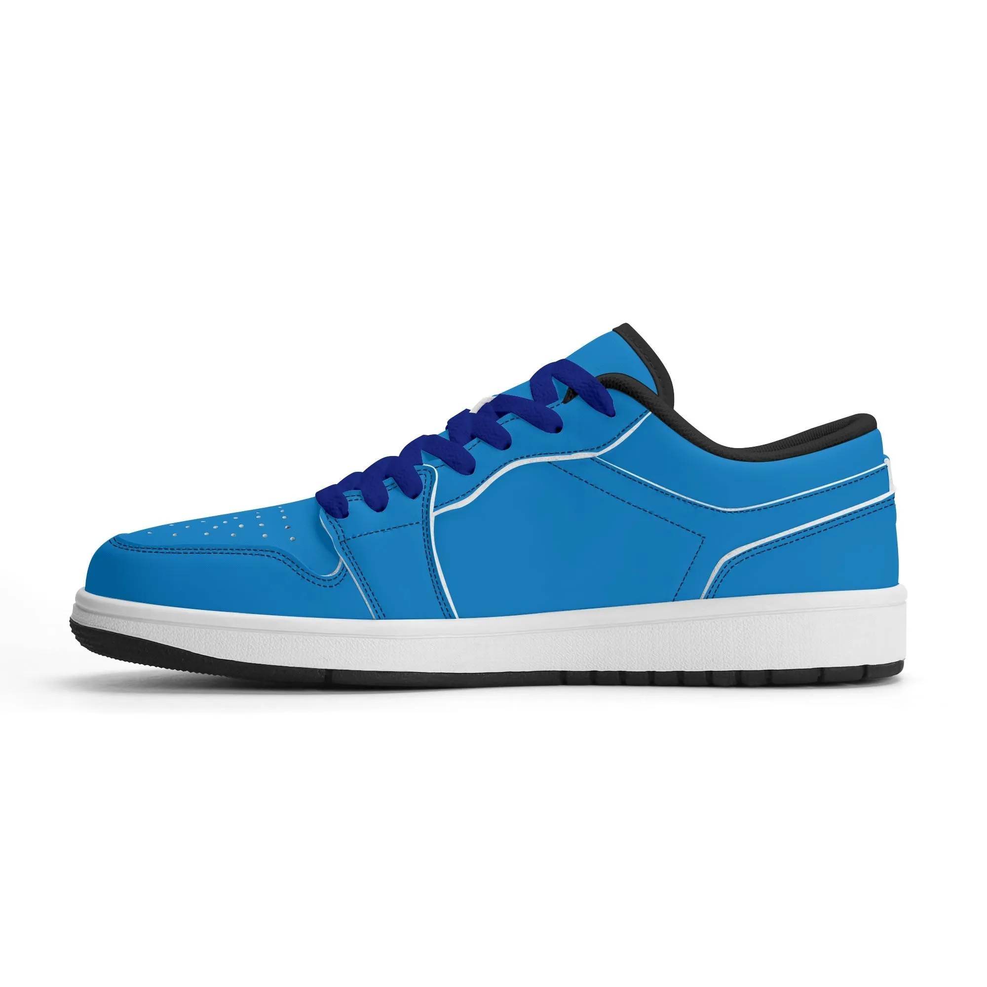 Navy Blue Low Top Leder Sneaker für Damen