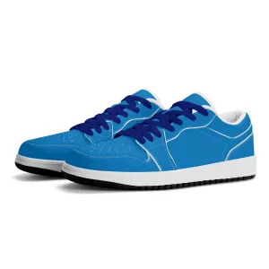 Navy Blue Low Top Leder Sneaker für Damen